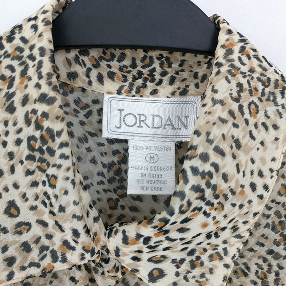 Jordan Sheer Cheetah Print Blouse - Picture 2 of 8
